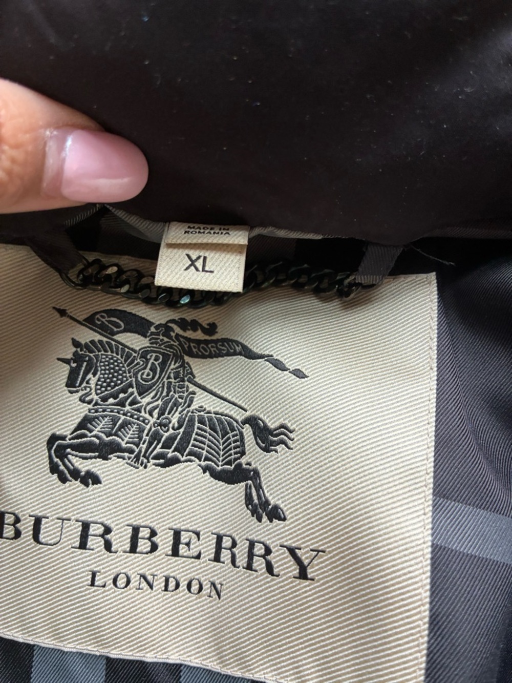 Burberry Black Relaxed Packable Trench Jacket
